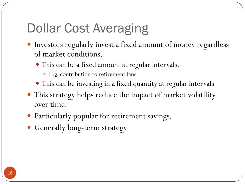 dollar cost averaging
