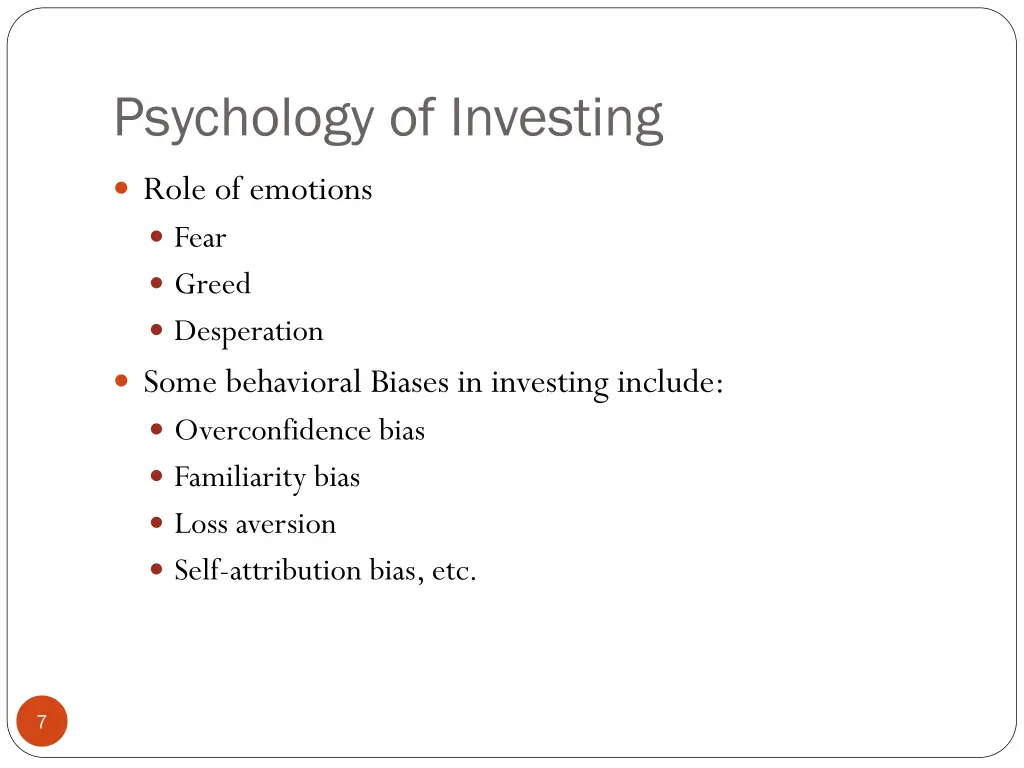 psychology of investing