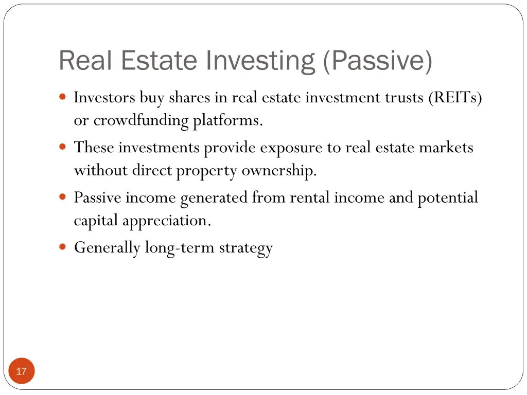 real estate investing passive