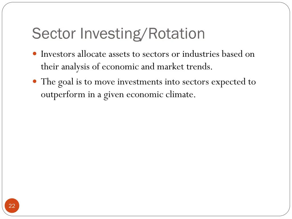 sector investing rotation