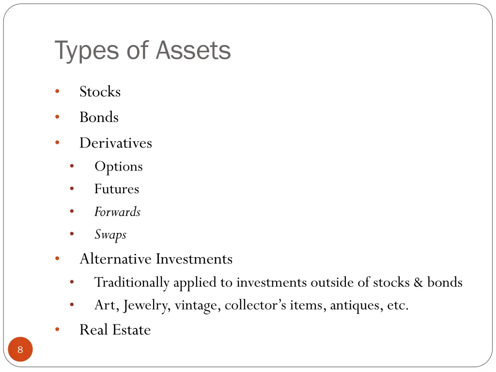 types of assets