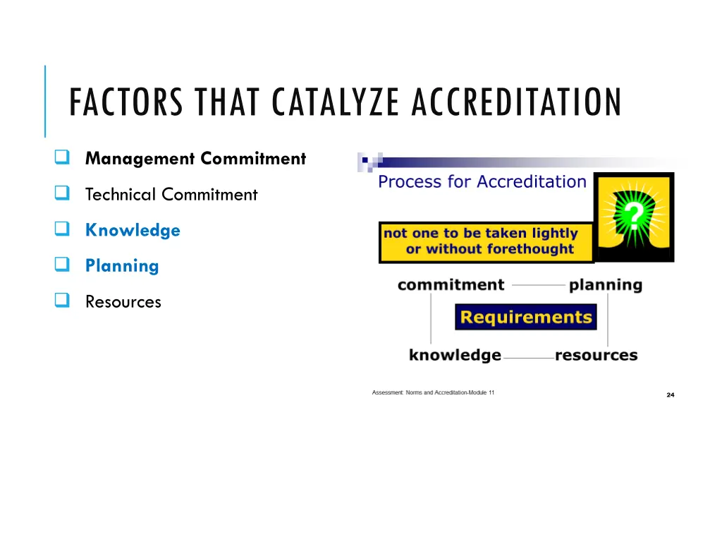 factors that catalyze accreditation