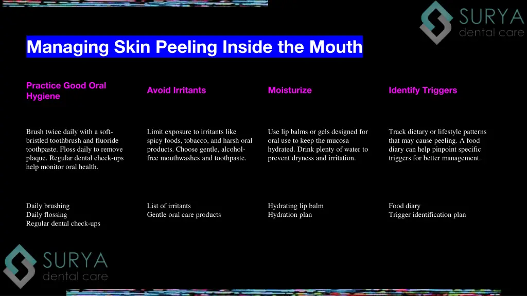 managing skin peeling inside the mouth