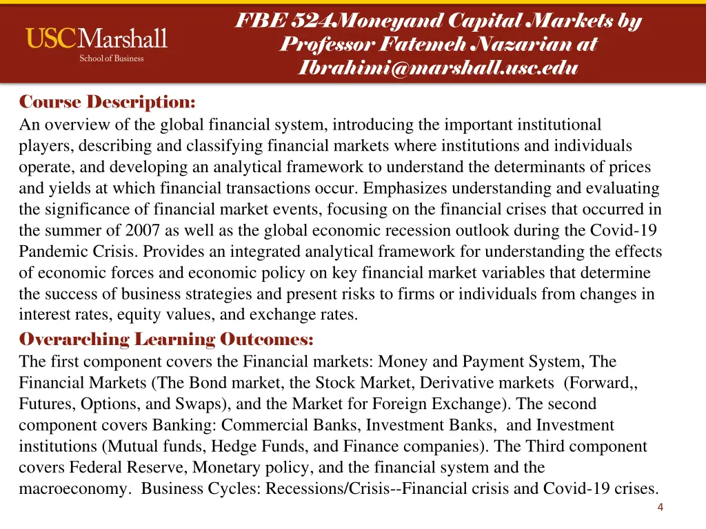 fbe 524moneyand capital markets by professor