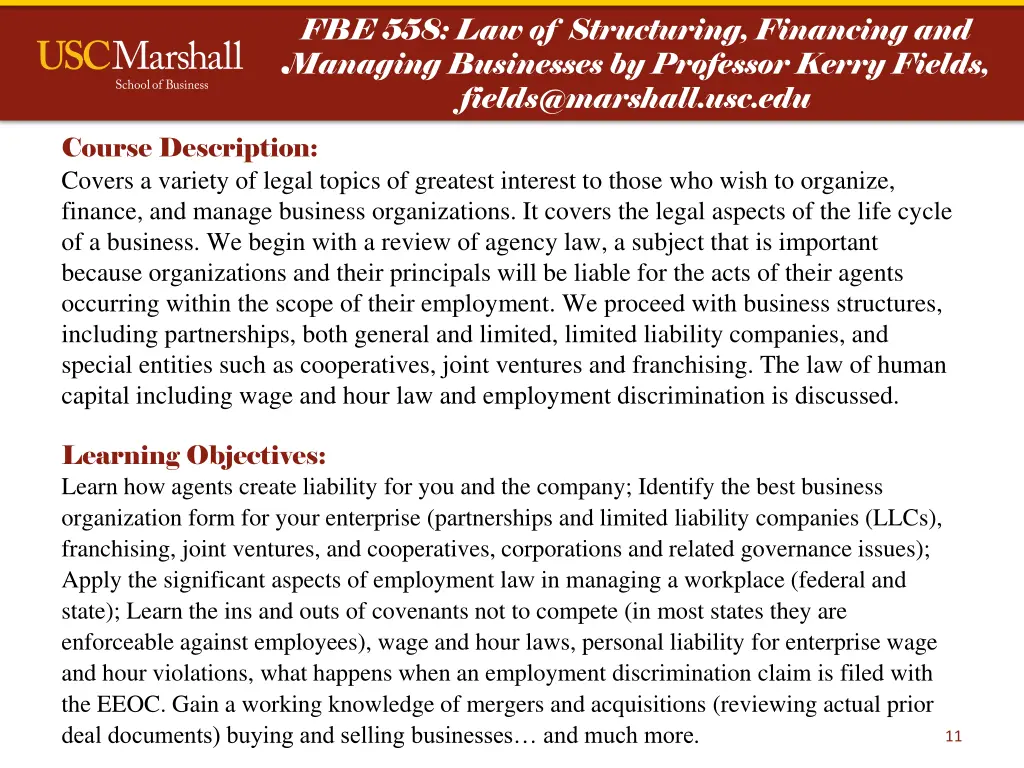 fbe 558 law of structuring financing and managing