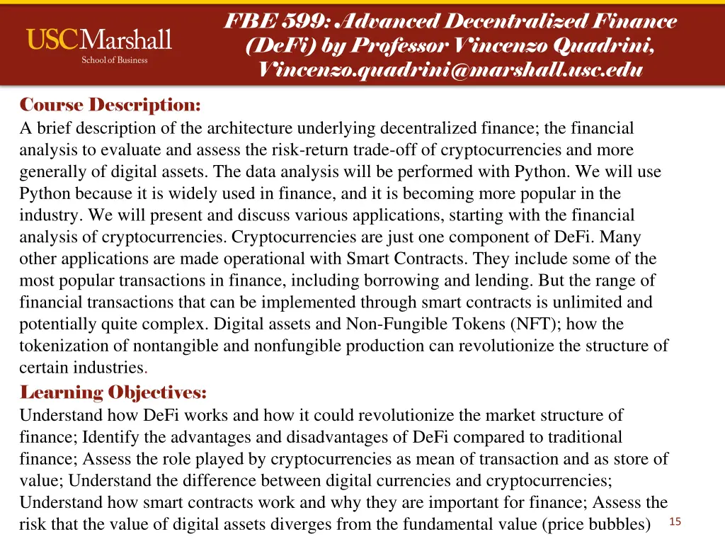 fbe 599 advanced decentralized finance defi