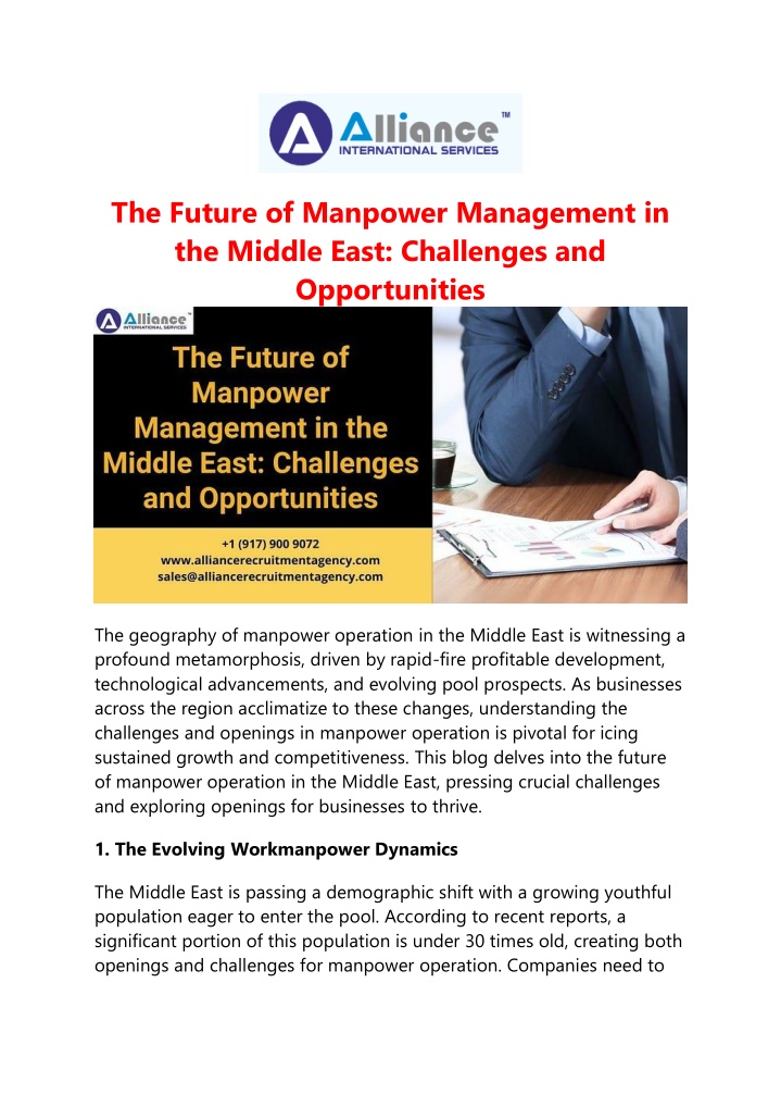 the future of manpower management in the middle