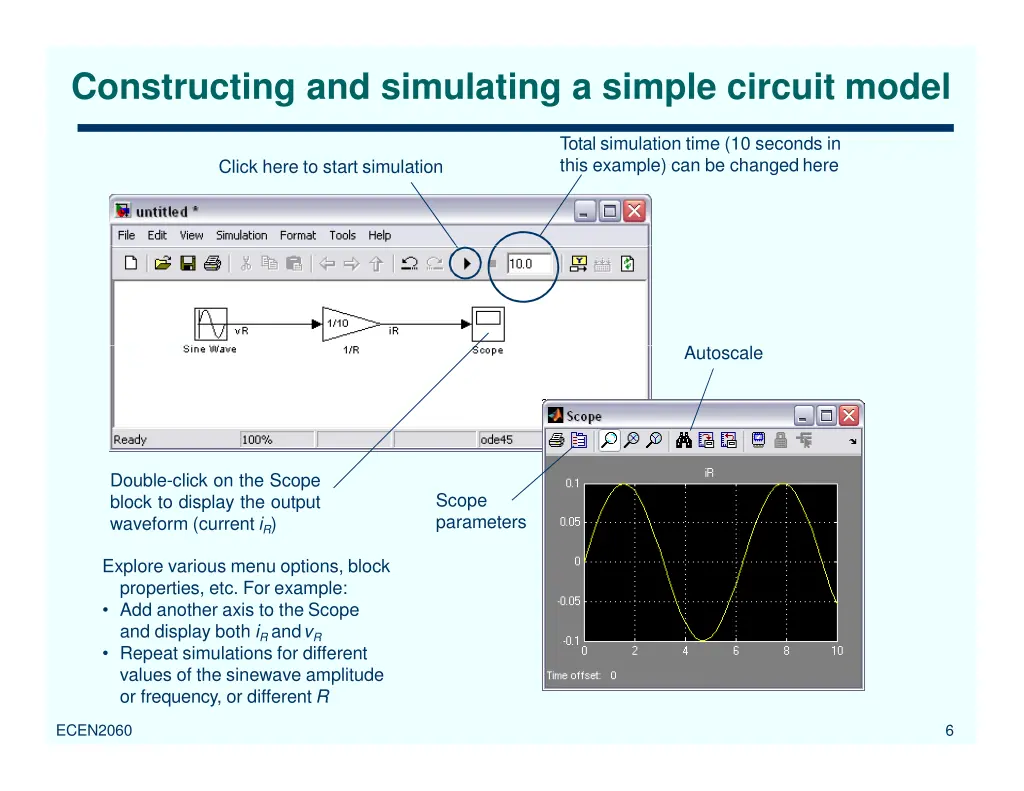 constructing and simulating a simple circuit model 1