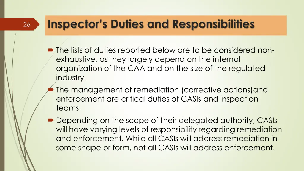 inspector s duties and responsibilities 1