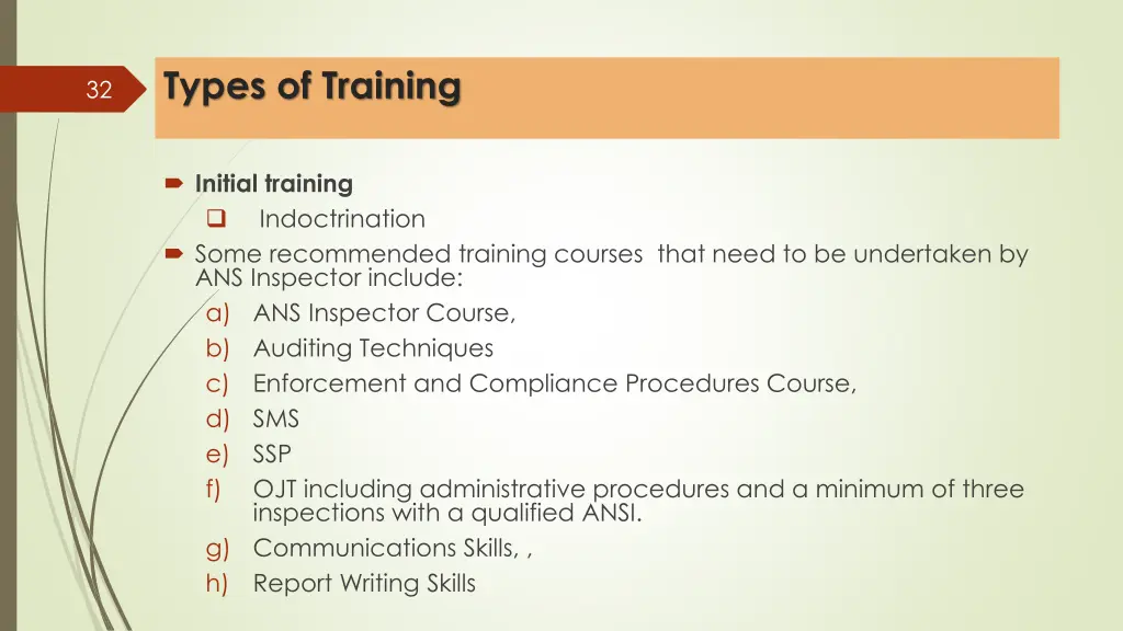 types of training