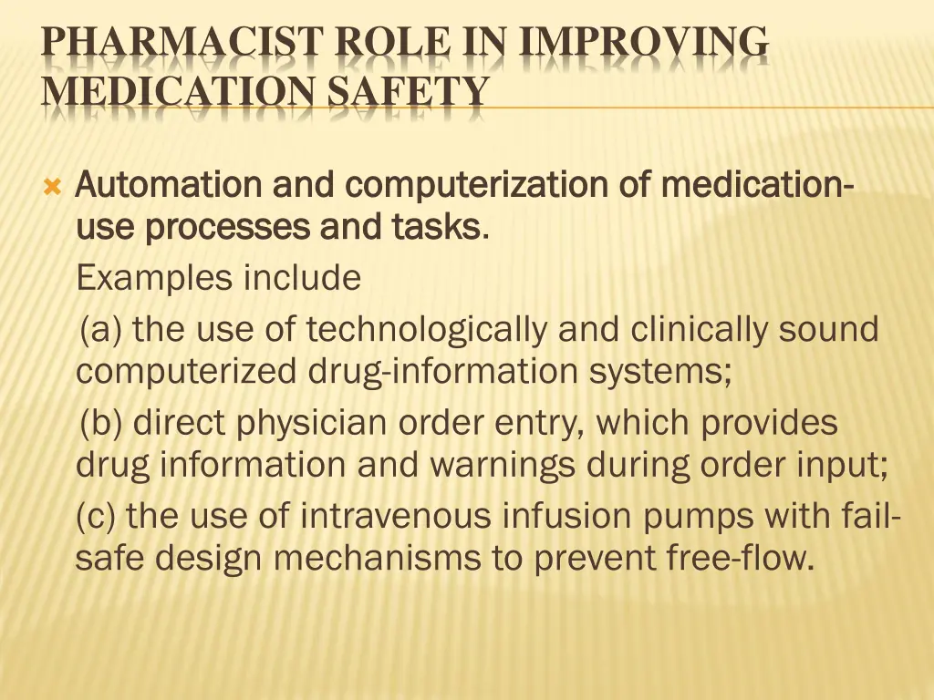 pharmacist role in improving medication safety