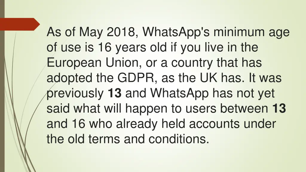 as of may 2018 whatsapp s minimum