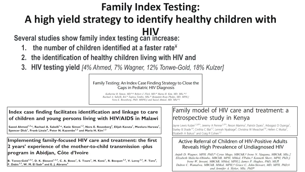 family index testing