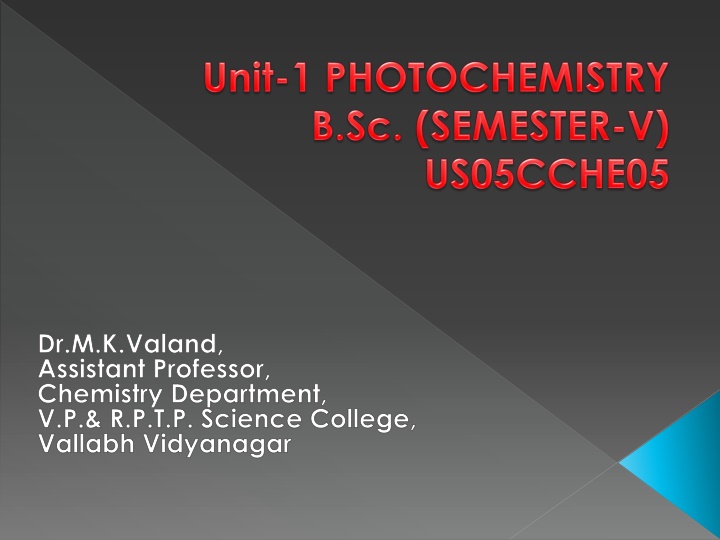 dr m k valand assistant professor chemistry