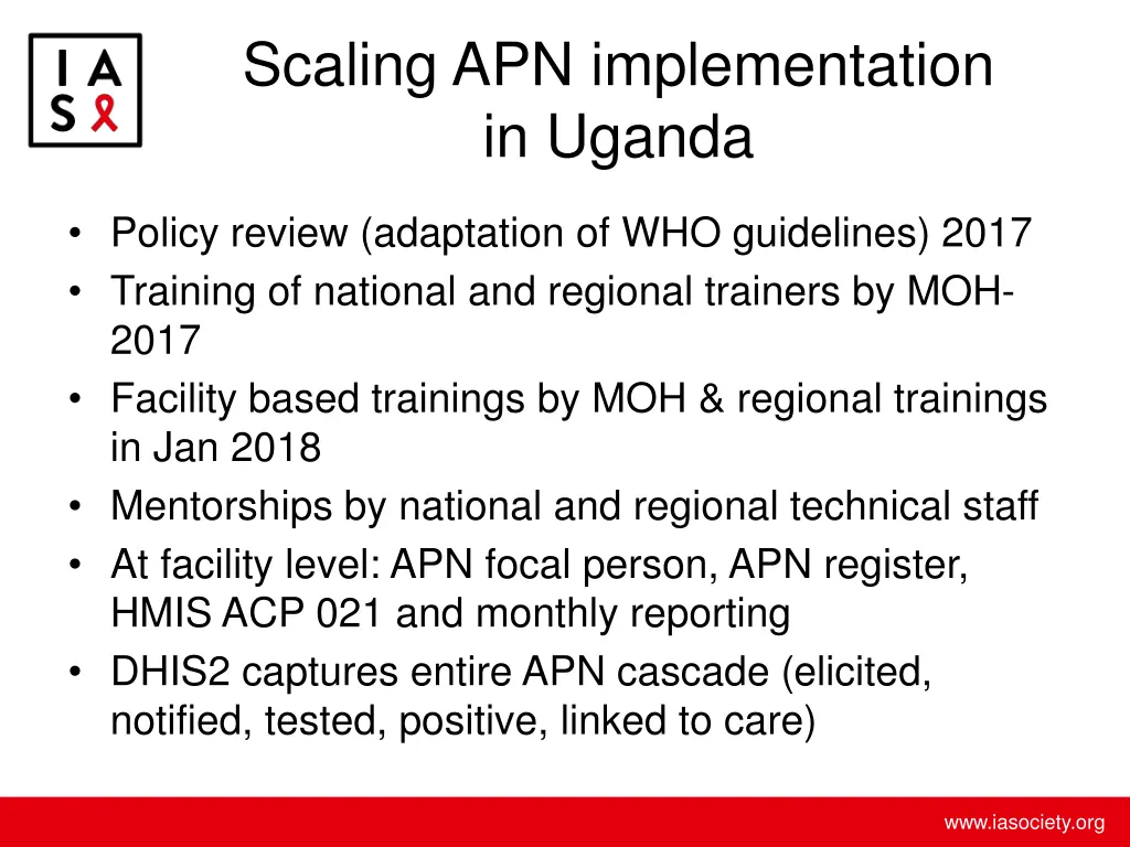 scaling apn implementation in uganda