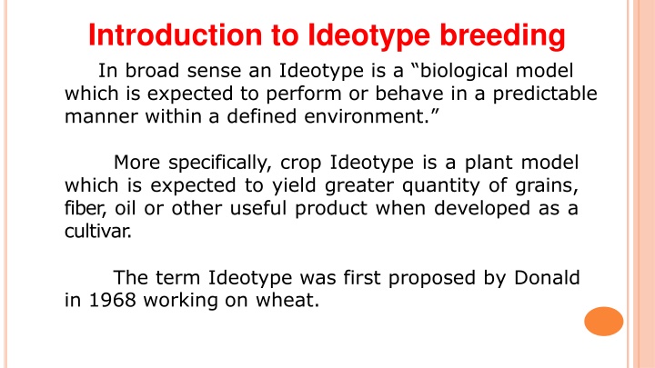 introduction to ideotype breeding in broad sense