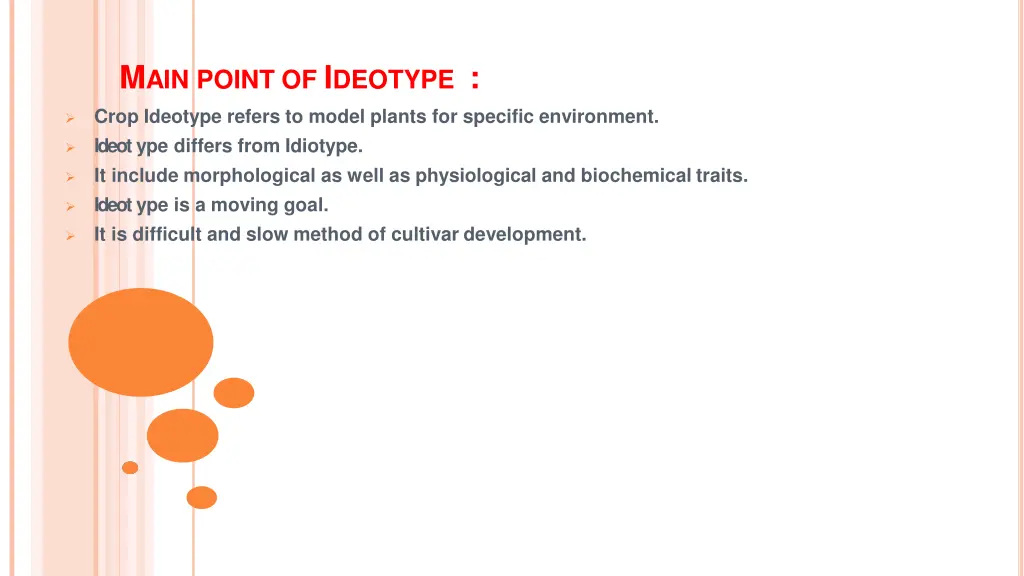 m ain point of i deotype crop ideotype refers