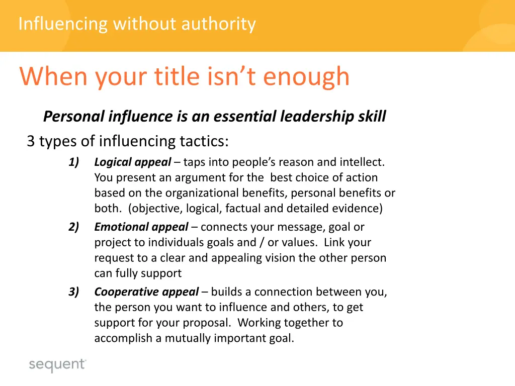 influencing without authority