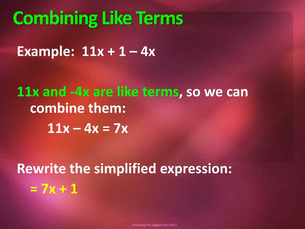 combining like terms 1