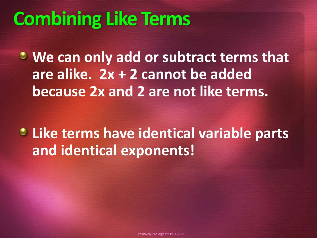 combining like terms