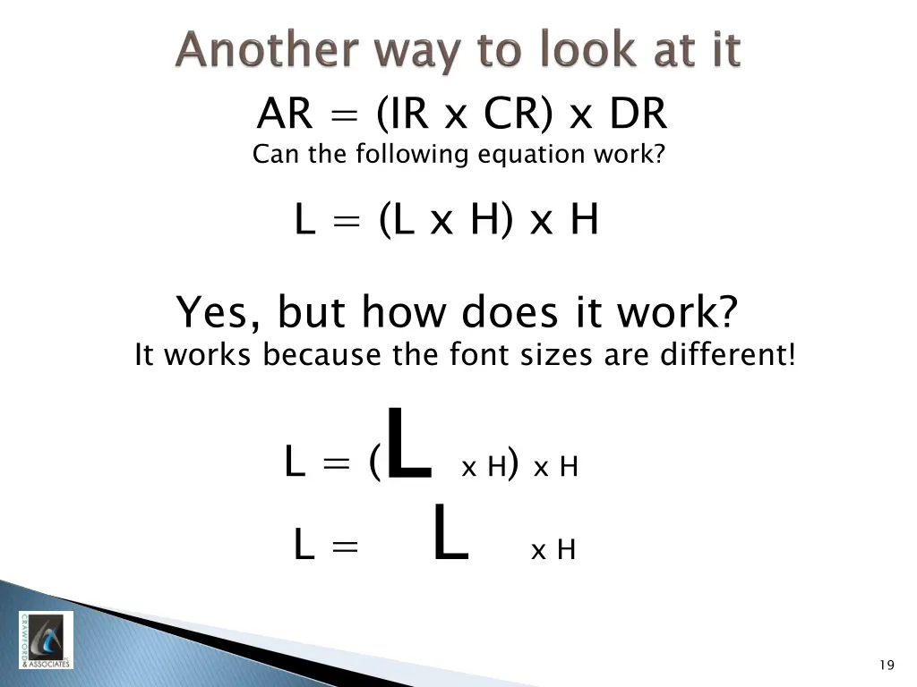 ar ir x cr x dr can the following equation work