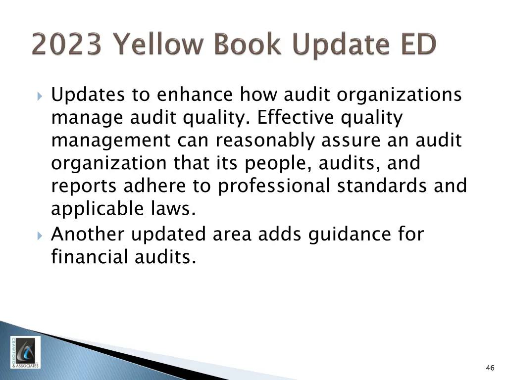 updates to enhance how audit organizations manage