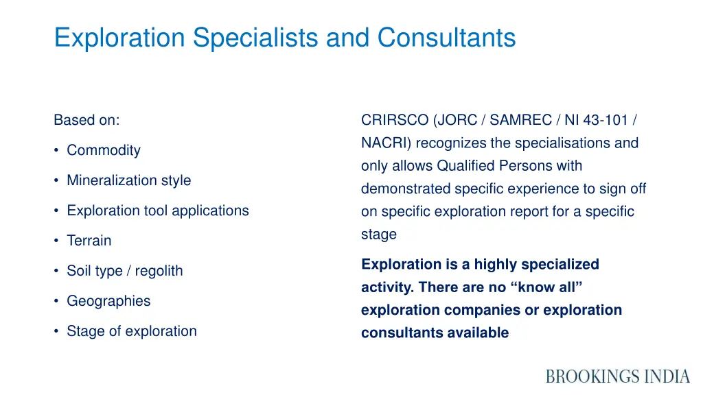 exploration specialists and consultants