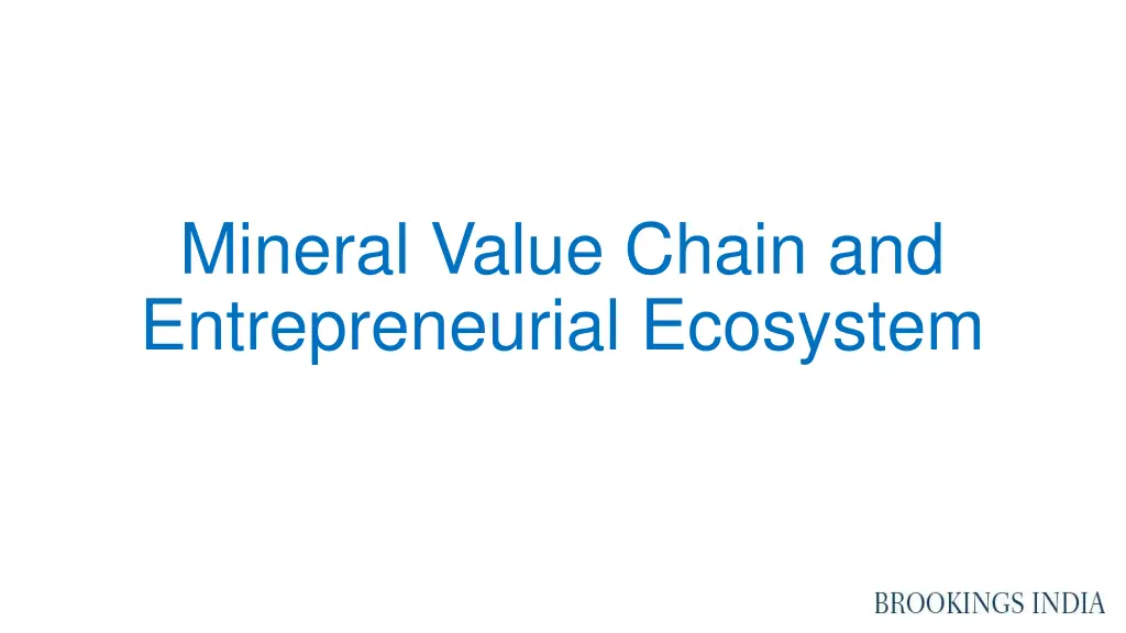 mineral value chain and entrepreneurial ecosystem