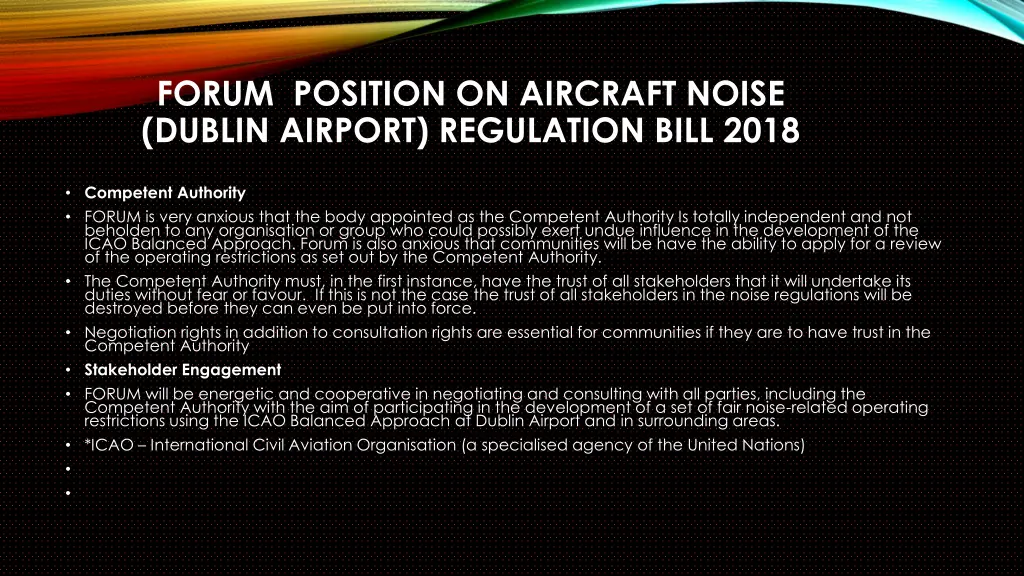 forum position on aircraft noise dublin airport 1