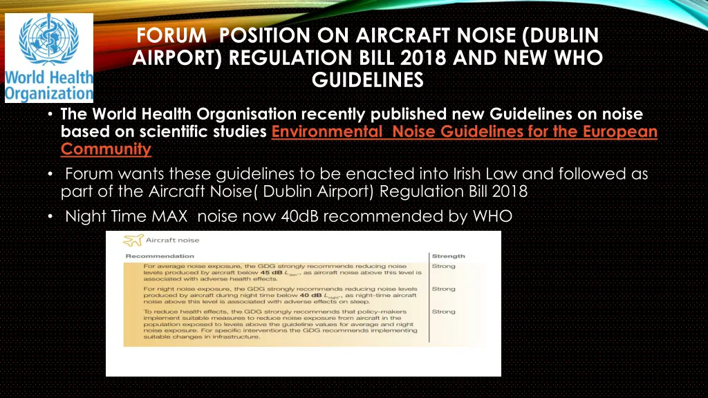 forum position on aircraft noise dublin airport 2