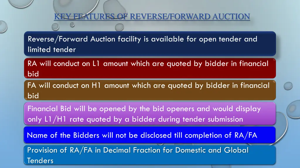 key features of reverse forward auction