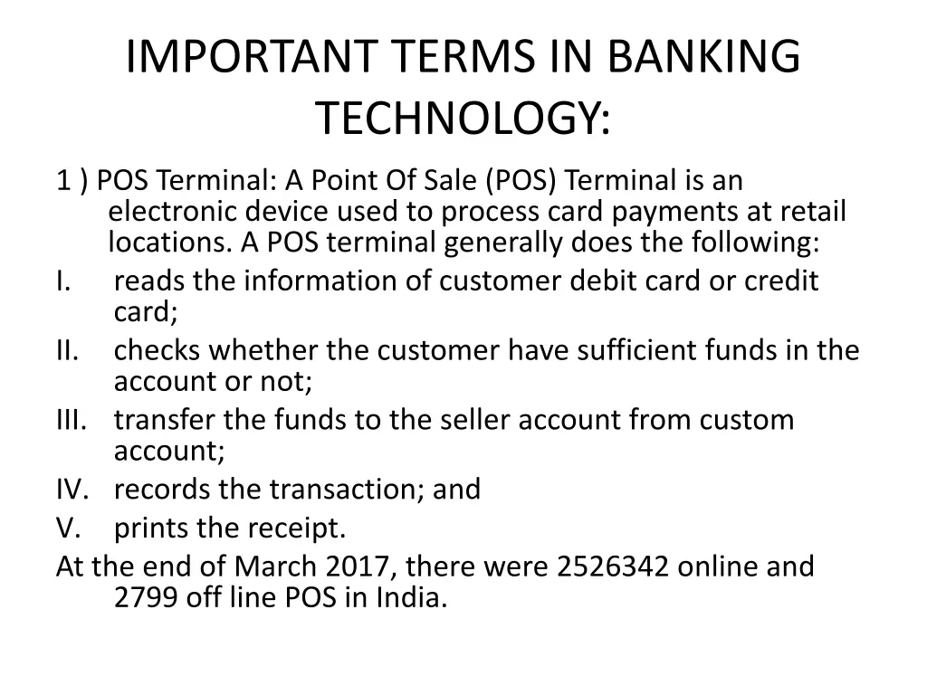 important terms in banking technology