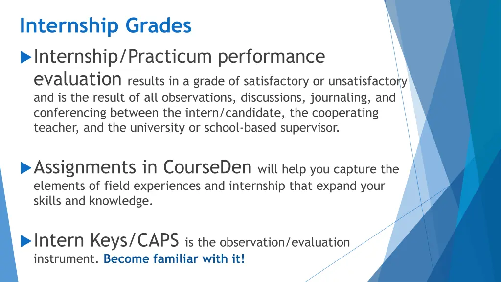 internship grades