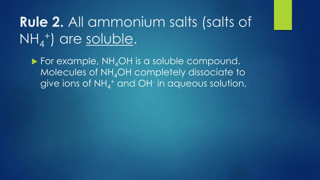 rule 2 all ammonium salts salts