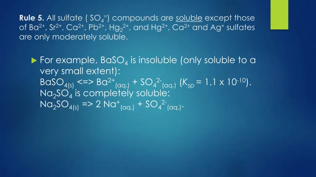 rule 5 all sulfate so 4 compounds are soluble