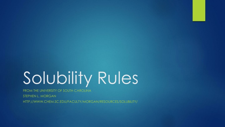 solubility rules from the university of south