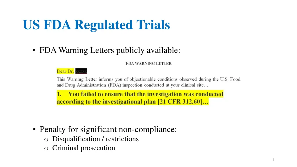 us fda regulated trials