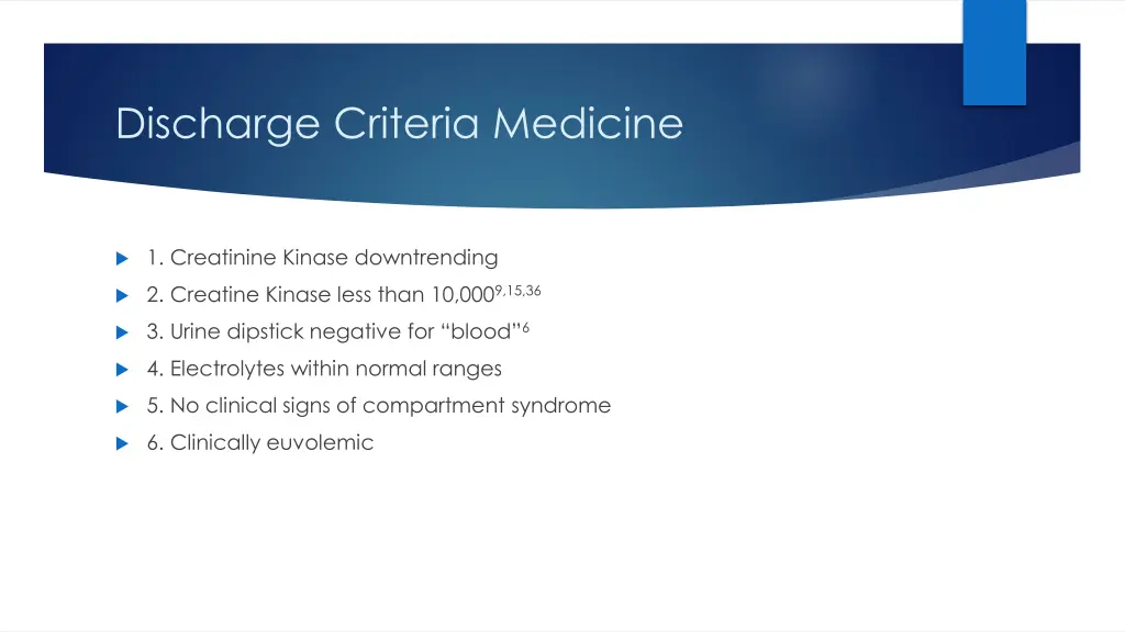 discharge criteria medicine