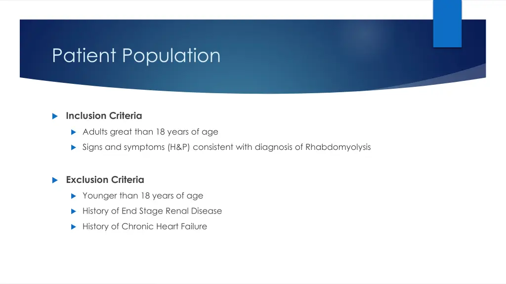 patient population