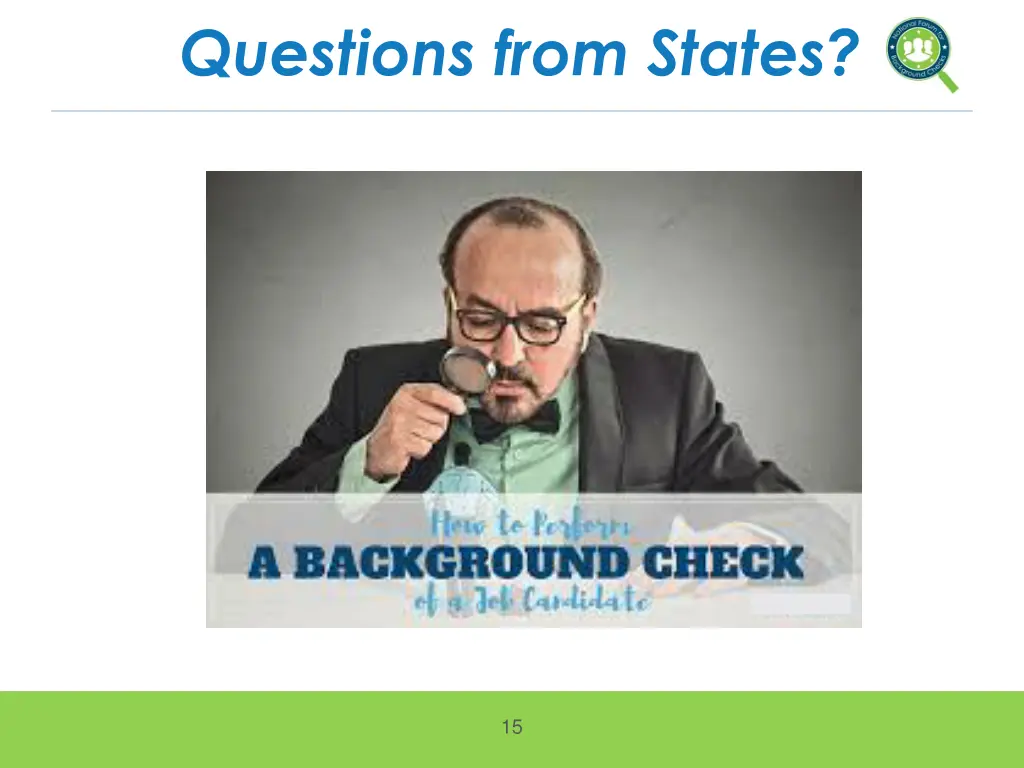 questions from states