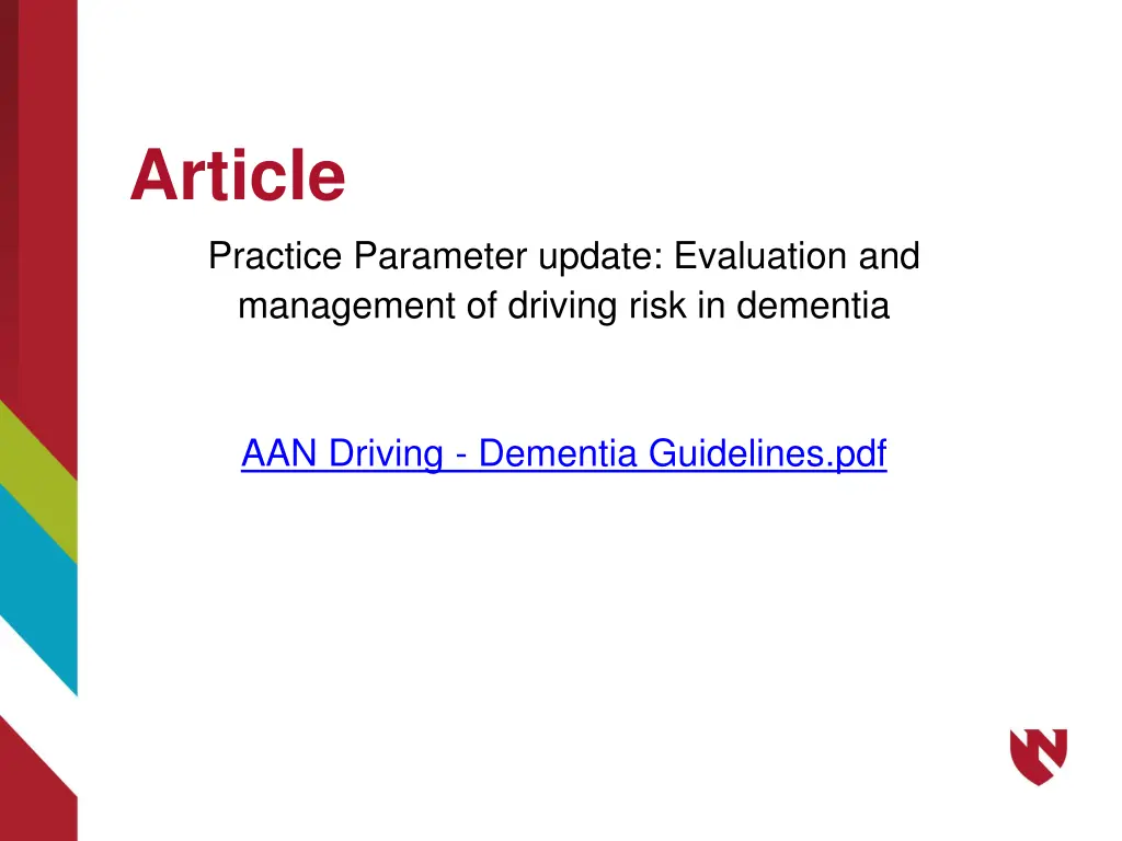 article practice parameter update evaluation