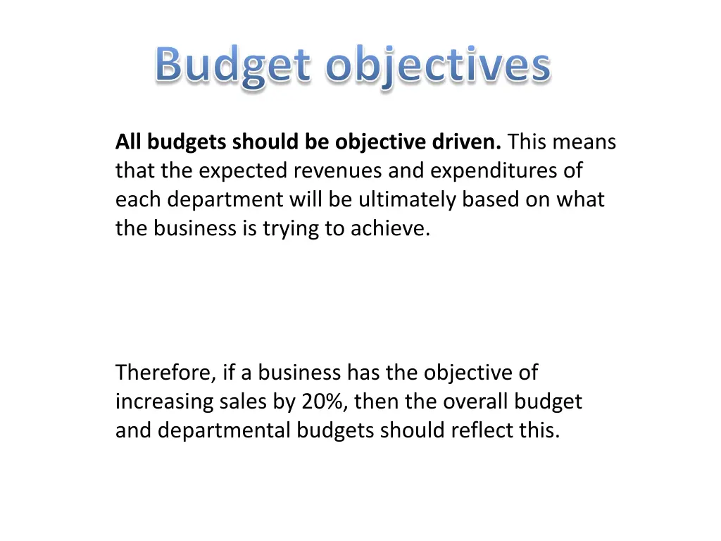 budget objectives