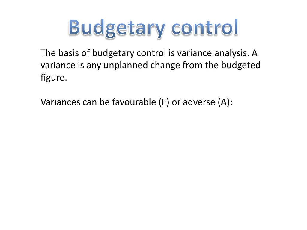 budgetary control