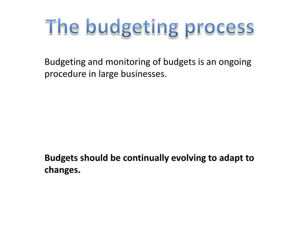 the budgeting process