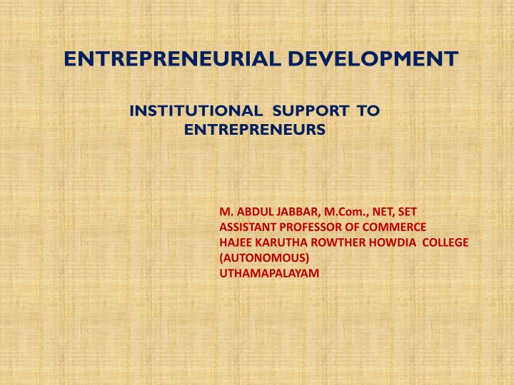 entrepreneurial development