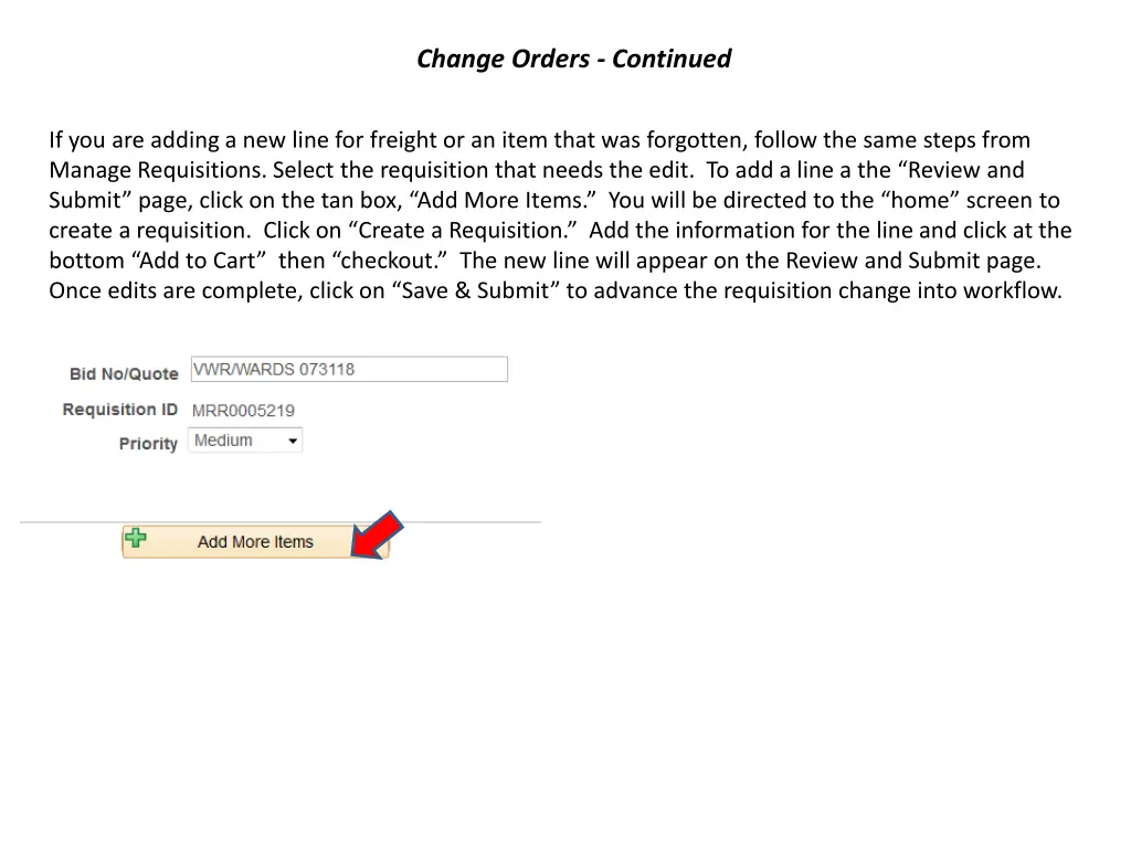 change orders continued