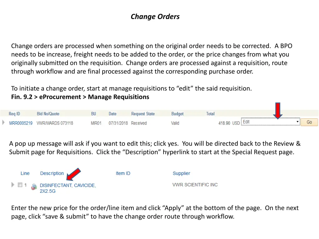 change orders