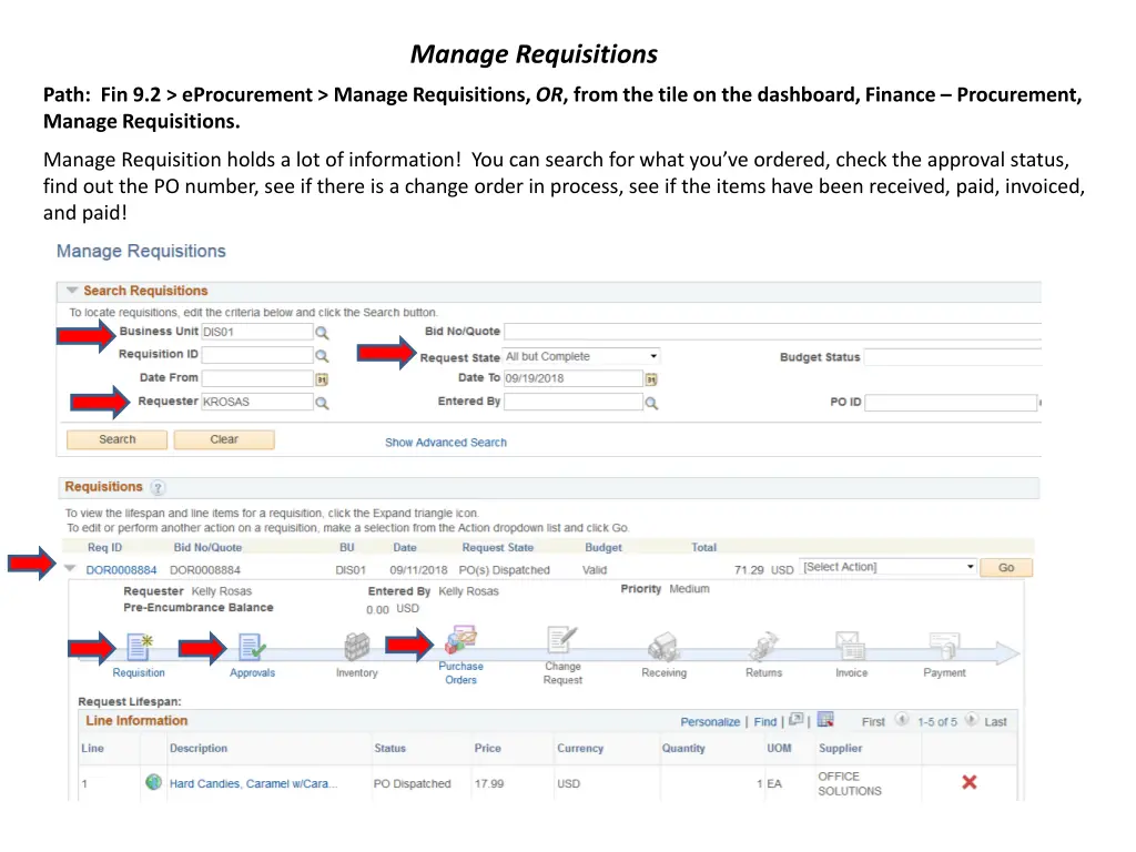 manage requisitions