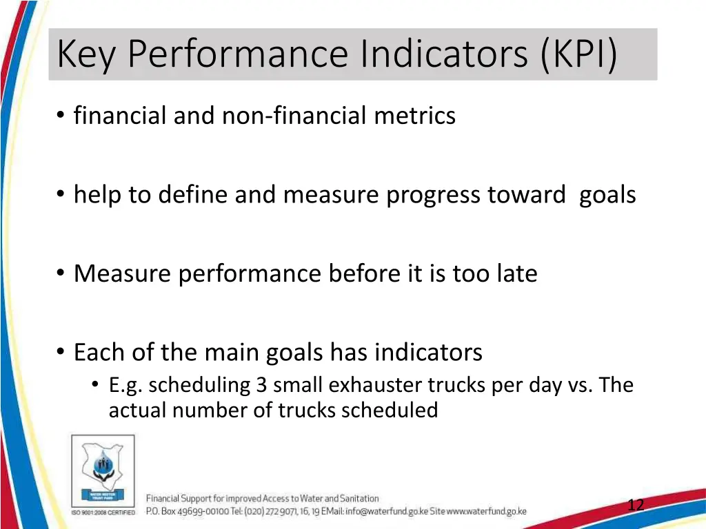 key performance indicators kpi