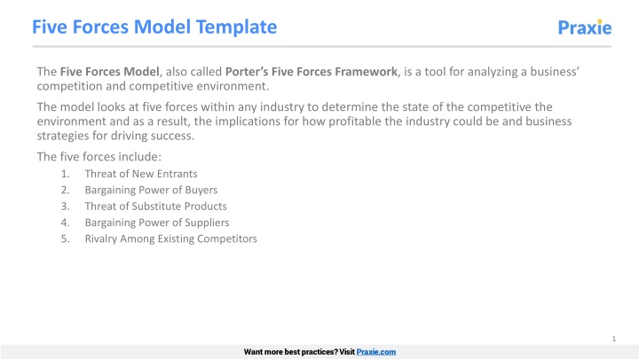 five forces model template